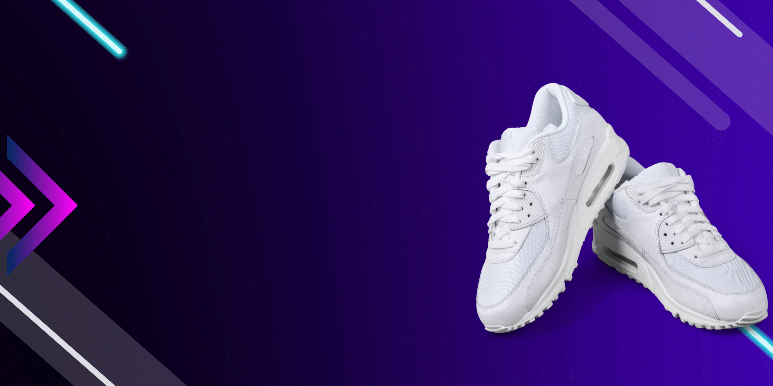 Purple Black Neon Modern White Sneakers Sale Banner Landscape (1)